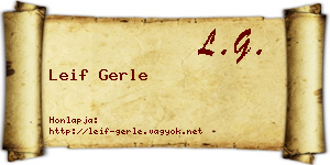 Leif Gerle névjegykártya